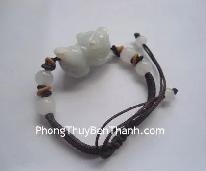Dây rút 1 Tỳ Hưu đá Miến Điện lớn-4 hạt S143